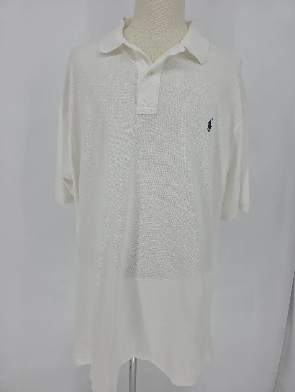 Polo Ralph Lauren Polo Shirt 3XLT White Blue Pony Big Tall Cotton Classic